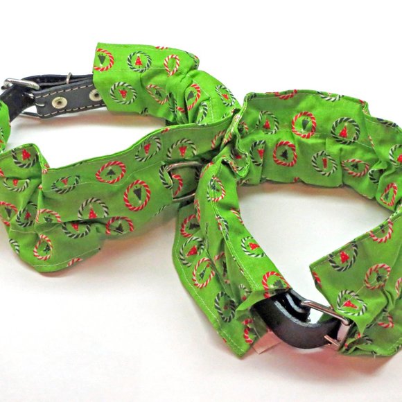 Holiday Dog Collar Peppermint and Trees MEDIUM or LARGE NEW with tags - Picture 2 of 2